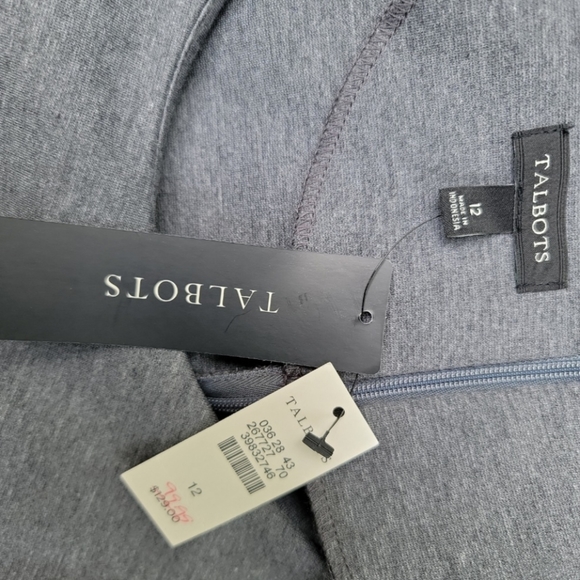 TALBOTS 3/4 SLEEVE BLACK AND GRAY DRESS SIZE 12 NWT - Picture 3 of 5